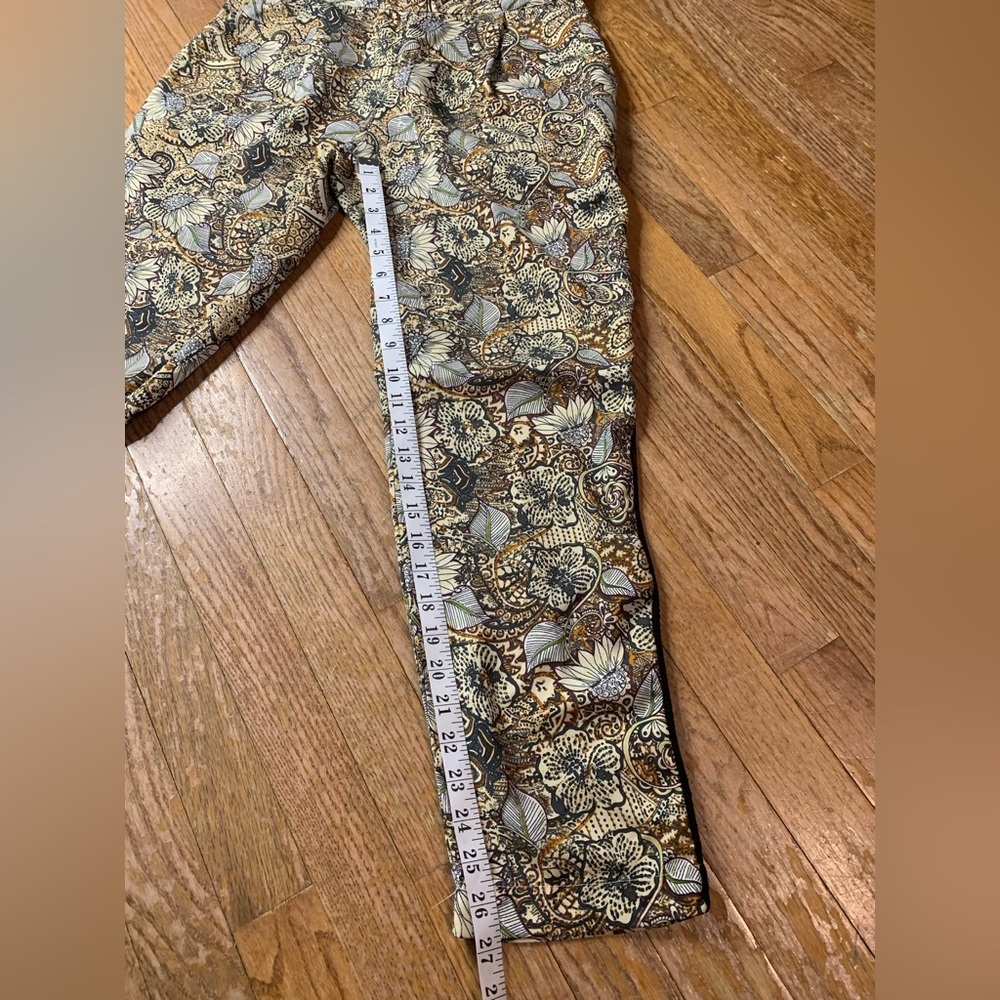 Zara Basic Paisley & Floral Print Straight Leg Pants - Size S - Picture 7 of 8